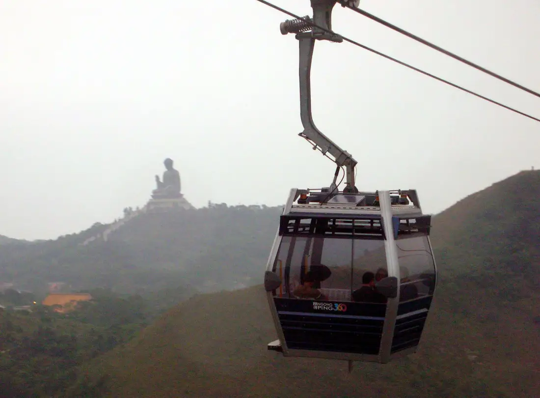 Ngong Ping 360 cable car and the Big Buddha