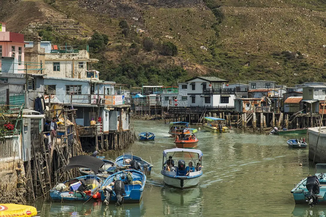 Stilt houses and boats in Tai O