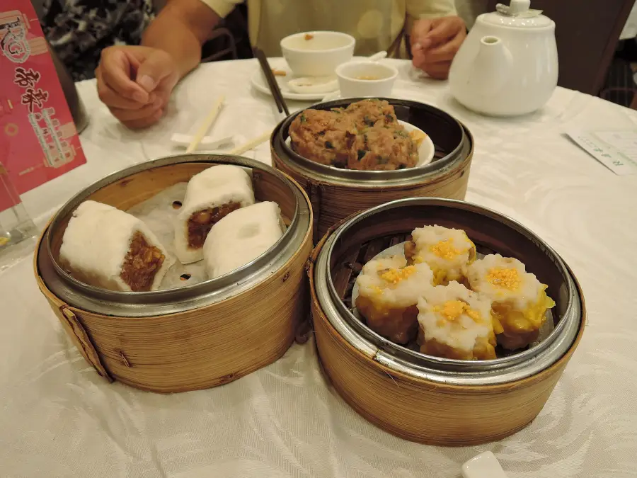 Dim sum on a restaurant table