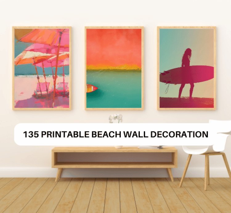 135 High-Resolution Beach Wall Art Prints for Home Decoration