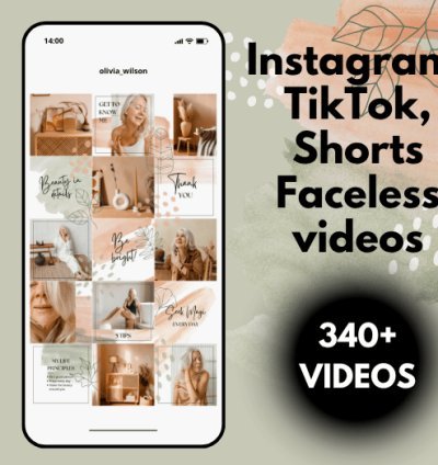 340 ready made videos for instagram, TikTok, Youtube