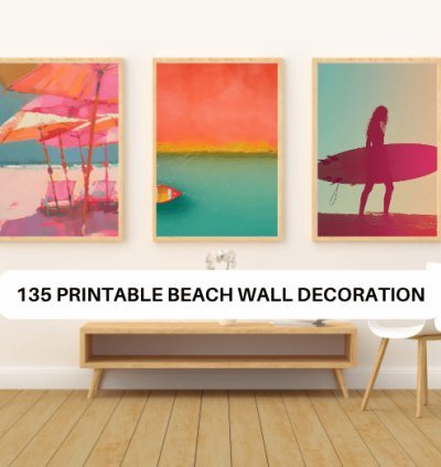 135 High-Resolution Beach Wall Art Prints for Home Decoration