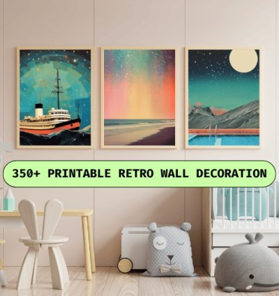 350+ Printable Retro-Style Wall Art Decorations