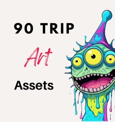 90 Acid-Free Paper Psychedelic Art Pack