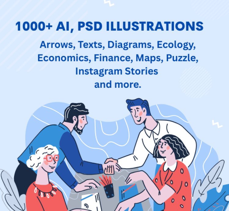 1000 AI & PSD Adobe Illustrations – Editable Graphic Templates, Modern Design Elements, Professional Collection for Designers