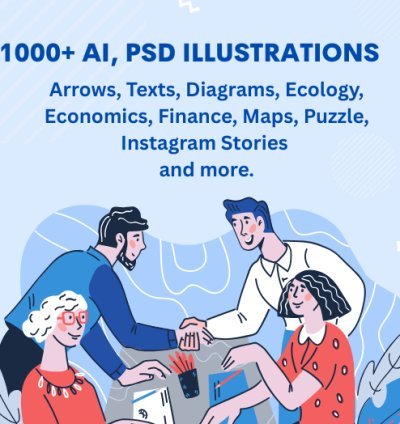 1000 AI & PSD Adobe Illustrations – Editable Graphic Templates, Modern Design Elements, Professional Collection for Designers
