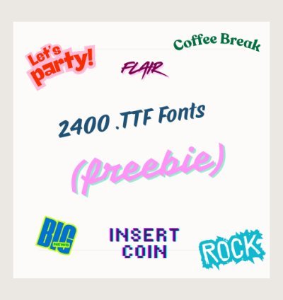 2400 Unique TTF Fonts Bundle Handwriting Calligraphy Vintage Modern Decorative Kit