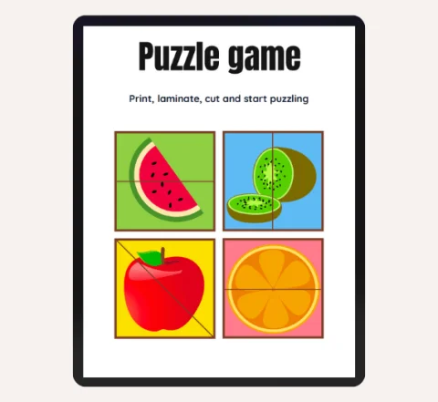 40 Page Printable PDF Puzzle Games for Kids | +Bonus